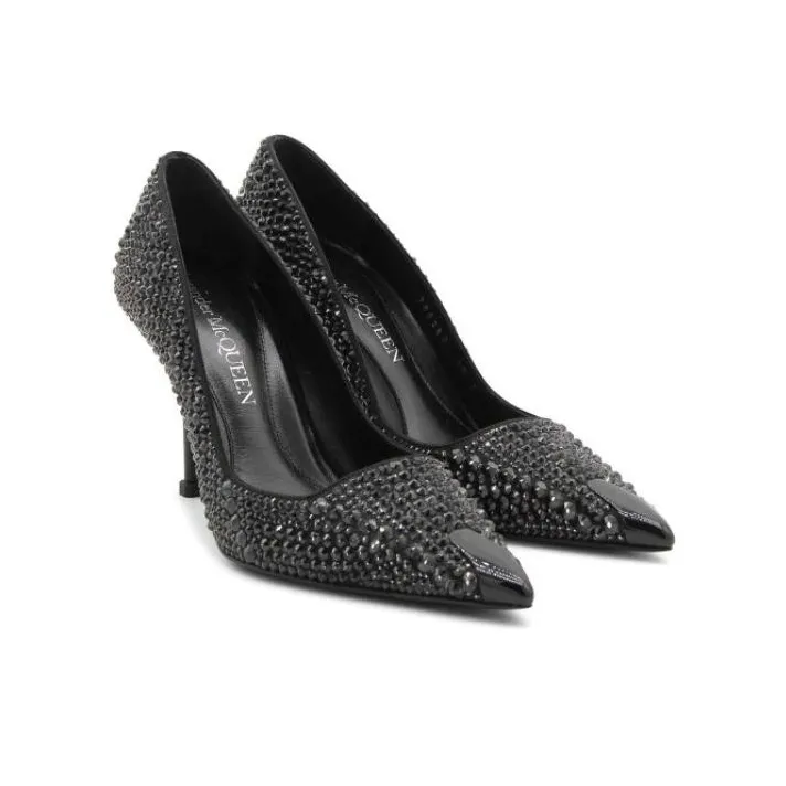 Alexander McQueen Embellished Pointed-Toe Pumps-4