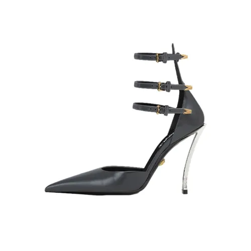 VERSACE Pin-Point Slim Heel High Heels Women's Gray