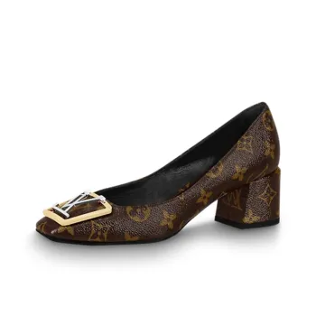 LOUIS VUITTON Madeleine Chunky Heel High Heels Women's Brown