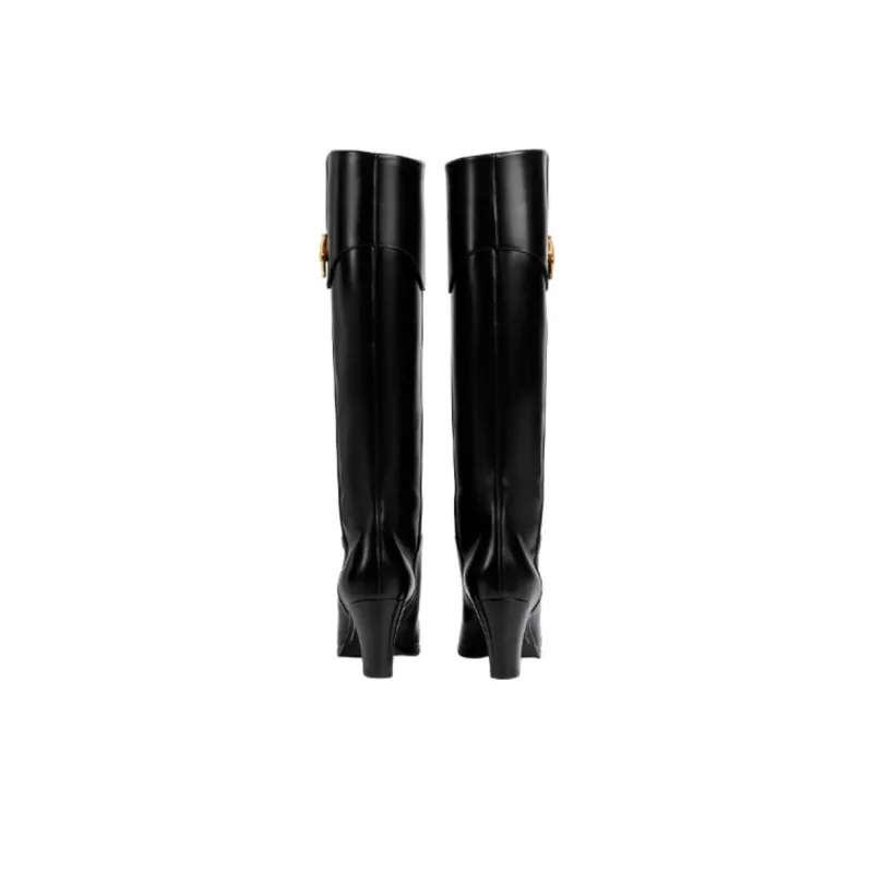 GUCCI Half Horsebit Leather Boots-4