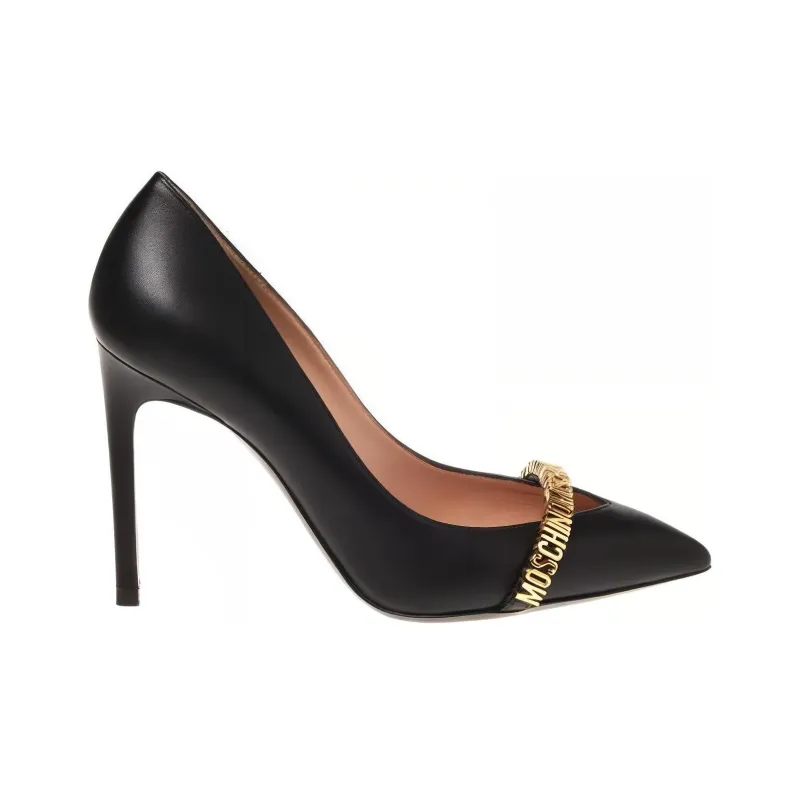 MOSCHINO Logo Lettering Pointed Toe Pumps-1