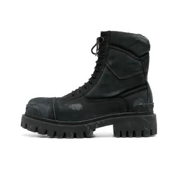 Balenciaga Combat Strike Boots 'Washed Black Cotton'