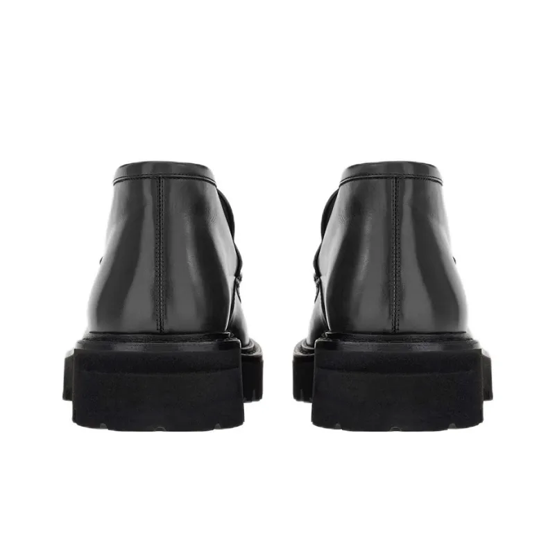 FERRAGAMO Wallabee Ankle Boots Men's Black-4