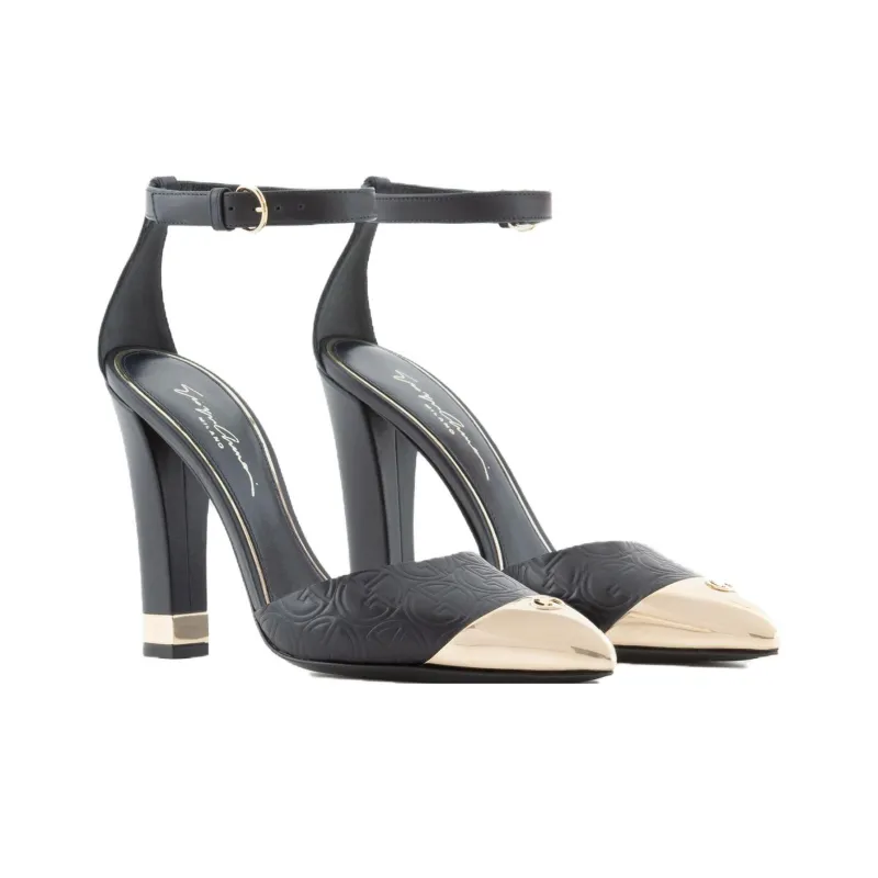EMPORIO ARMANI D'Orsay Chunky Heel High Heels 10.5cm Women's Black-2