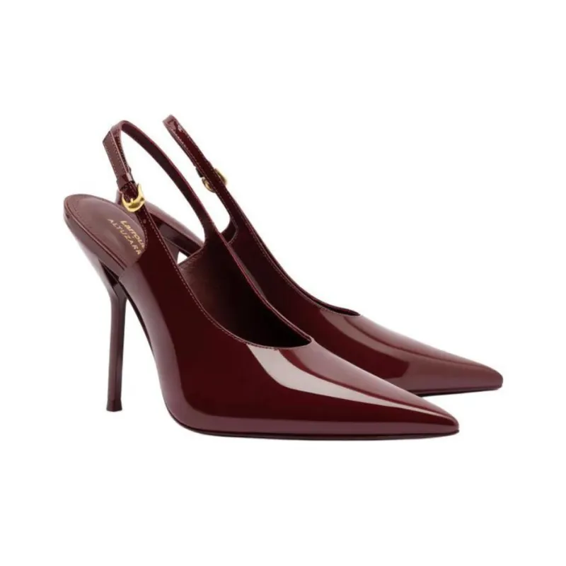 ALTUZARRA x Larroude Slim Heel High Heels 10.5cm Women's Burgundy-2