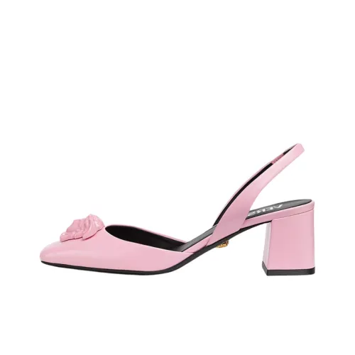 VERSACE La Medusa Chunky Heel High Heels Women's Pink