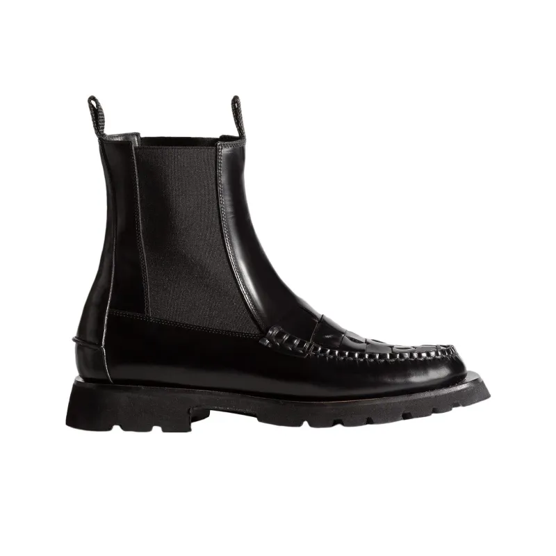 Hereu Interwoven-detail Leather Ankle Boots-1