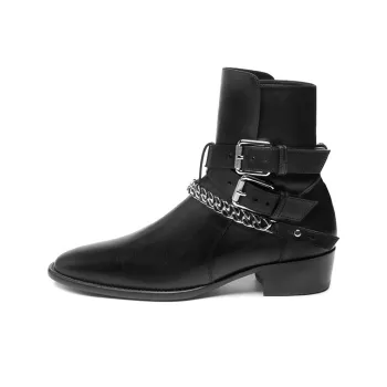 AMIRI Buckle Boots Black Leather