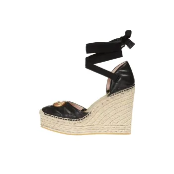 GUCCI Wedge Heel Platform Shoes Women's Black