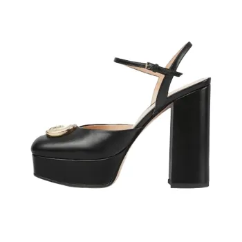 GUCCI Chunky Heel High Heels 11.5cm Women's Black