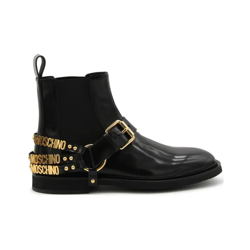 MOSCHINO Stivali Nero Short Chelsea Boots Men's Black-1
