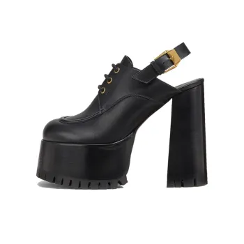 FANSIZHE Medusa Juno Block Heel High Heels Women's Black