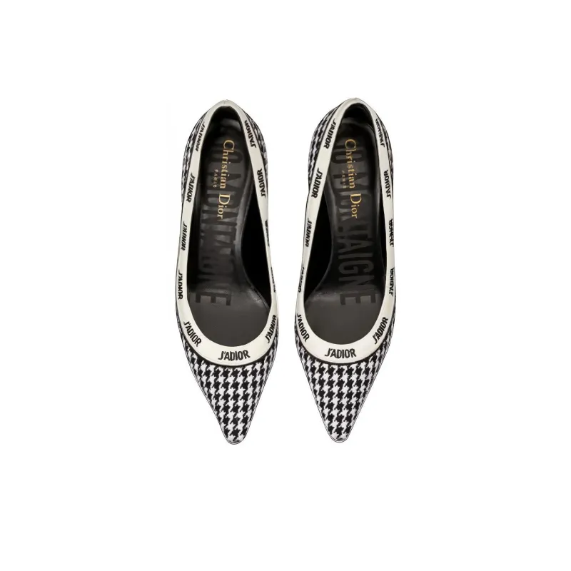 DIOR J'Adior Irregular Heel High Heels 6.5cm Women's Black White-4