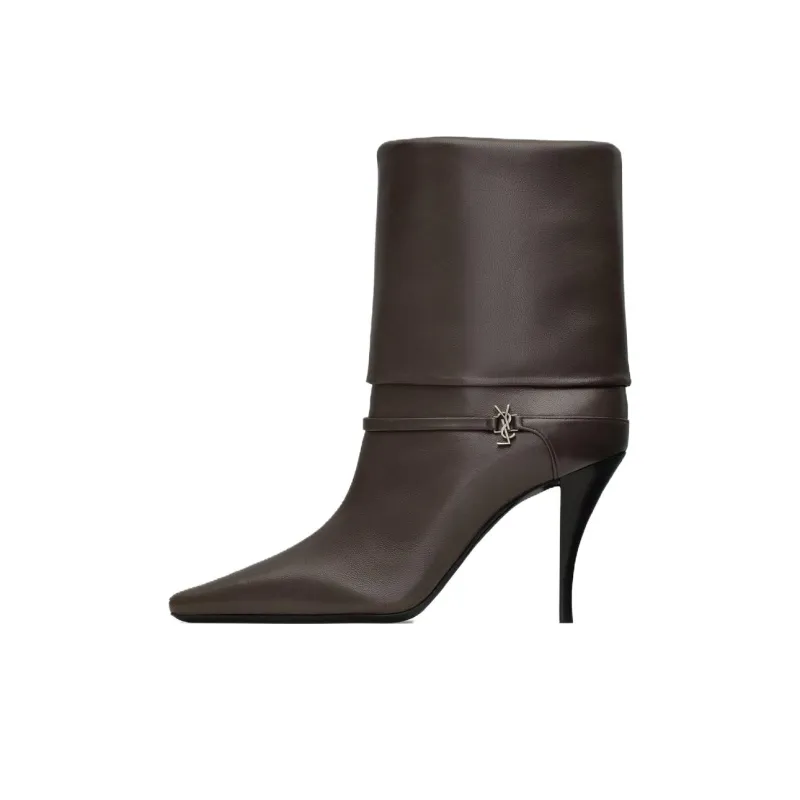 SAINT LAURENT Niki Logo Detailed Ankle Boots Women's-0