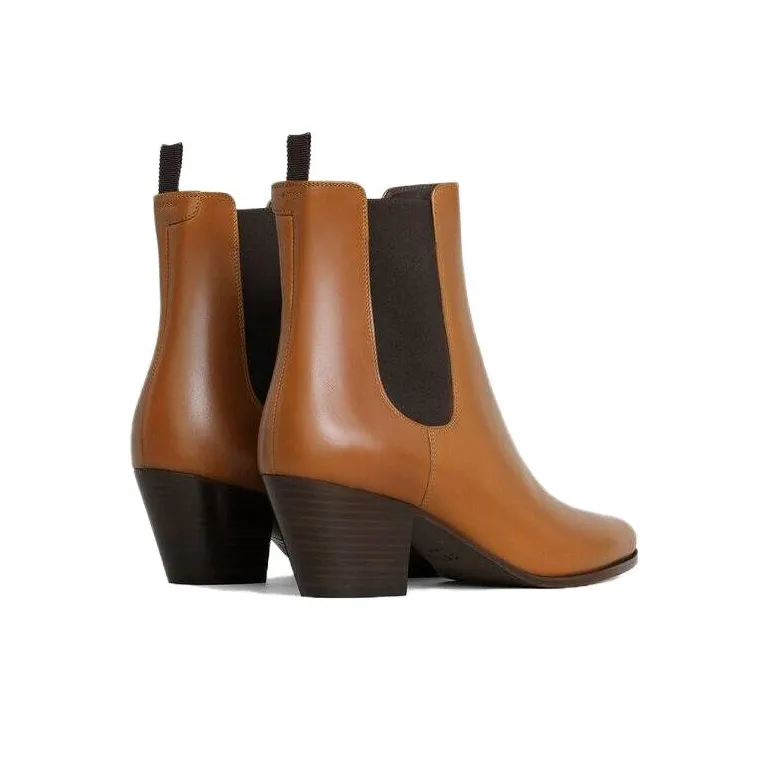 CELINE Saint Germain Short Chelsea Boots 5.5cm Women's Brown-3