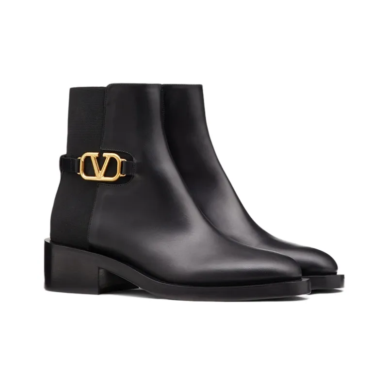 Valentino VLogo Signature Ankle Boot Black Women's-2