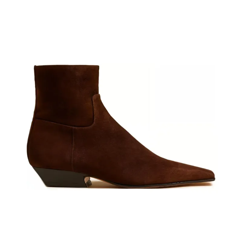 KHAITE The Marfa Suede Ankle Boots-1