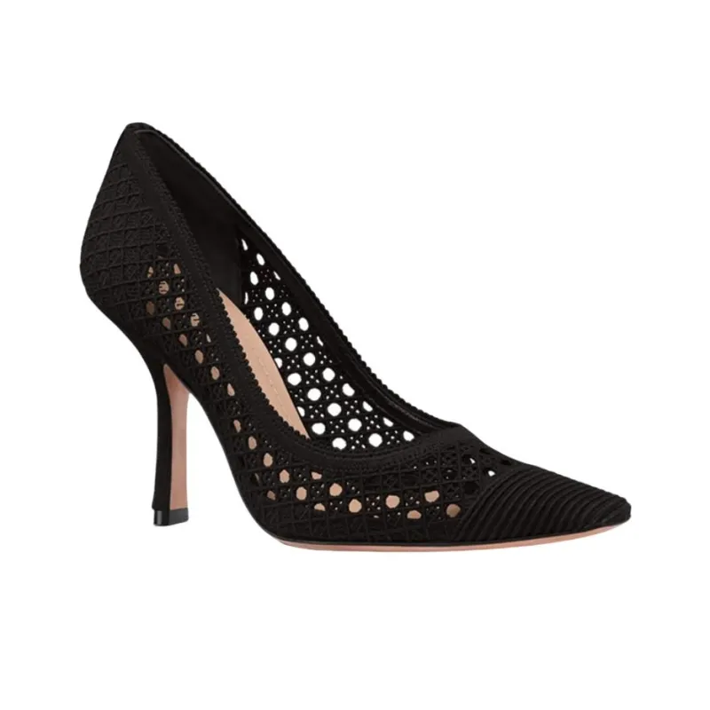 DIOR Capture Slim Heel High Heels 10cm Women's Black-2