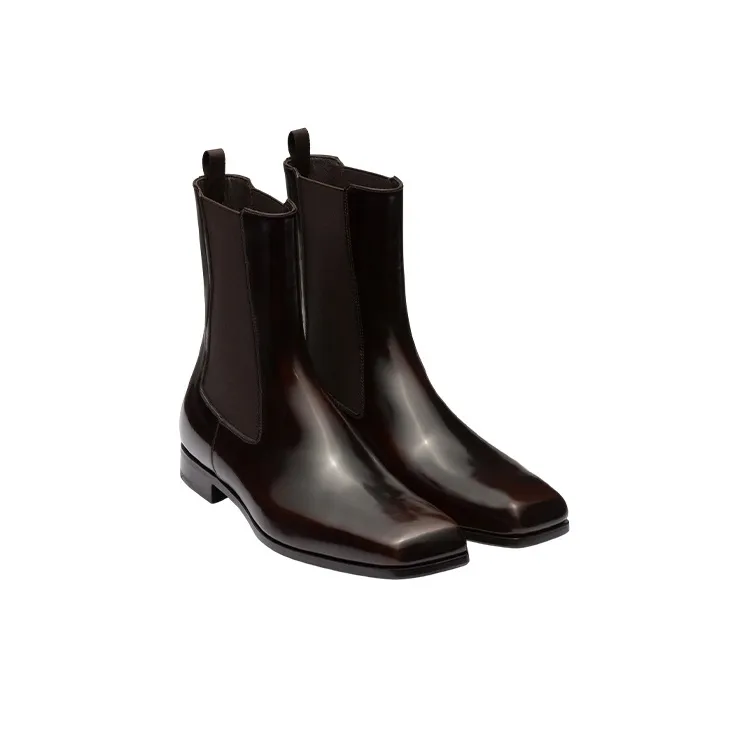 PRADA Short Chelsea Boots Men's Black-2