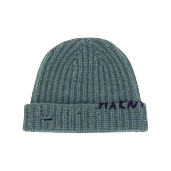 MARNI Logo embroidered Ribbed knit Beanie