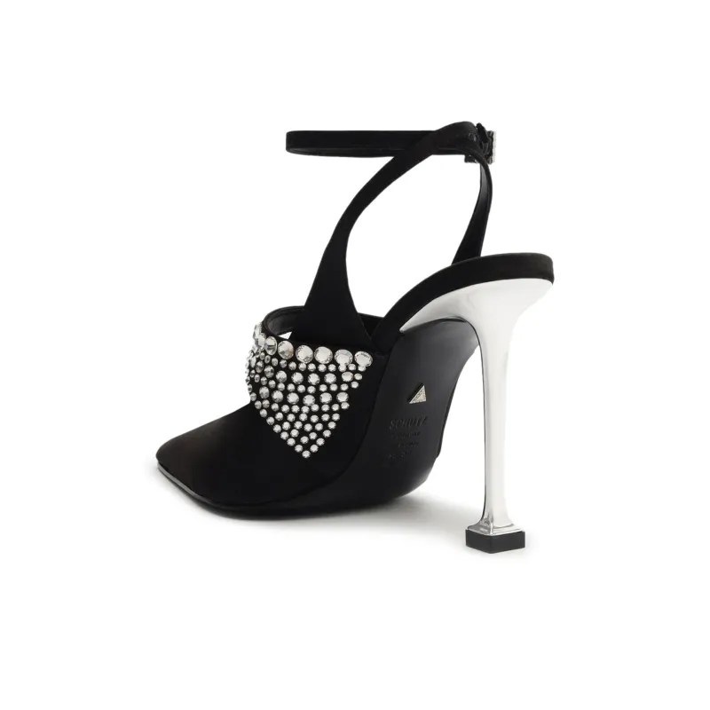 Schutz Louise Flared Heel High Heels 10cm Women's Black-3