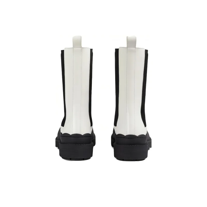 GUCCI Short Chelsea Boots 1.5cm Women's Ecru-4