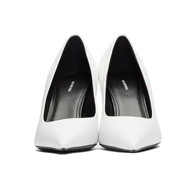 Balenciaga Slim Heel High Heels 3.25cm Women's White-2