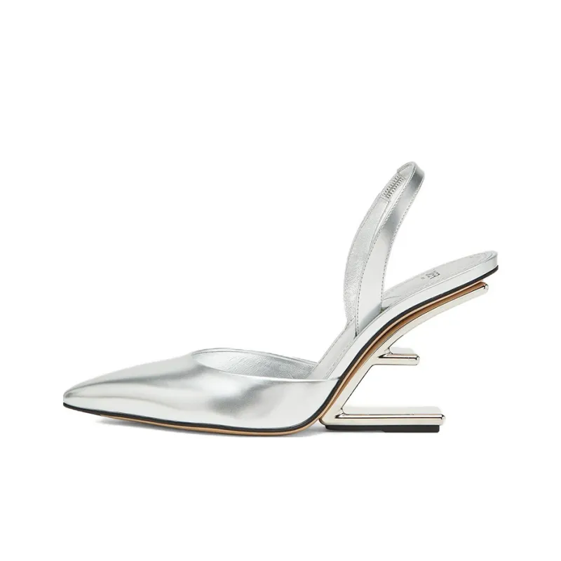 FENDI First High Heels Women's Silver-0