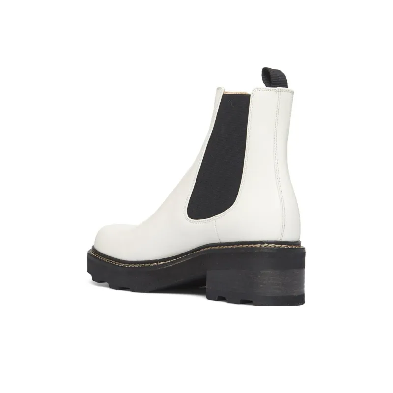 GABRIELA HEARST Jil Short Chelsea Boots Women's White Black-3