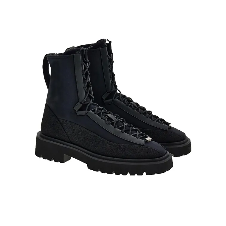 FERRAGAMO Abrasion Resistant Short Outdoor Boots Men's Black-2