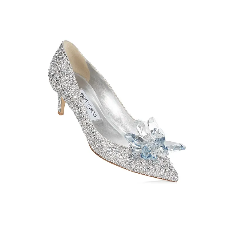 Jimmy Choo Allure Slim Heel High Heels 5cm Women's Silver White-3