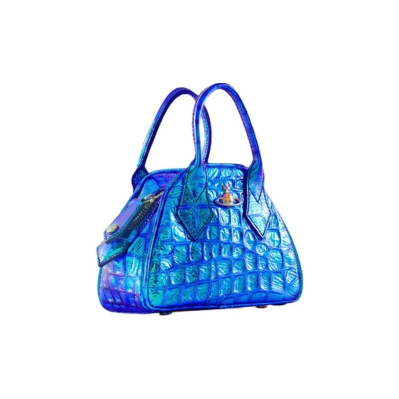 Vivienne Westwood Yasmine Collaboration Cow Leather Crossbody Handbag Mini Women's Blue-2