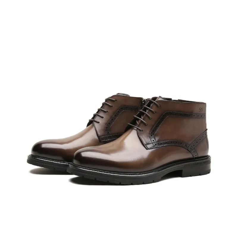 S. T.DUPONT Ankle Boots Men's Coffee-1