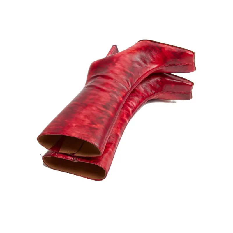 MIISTA Ankle Boots 10cm Women's Red-3