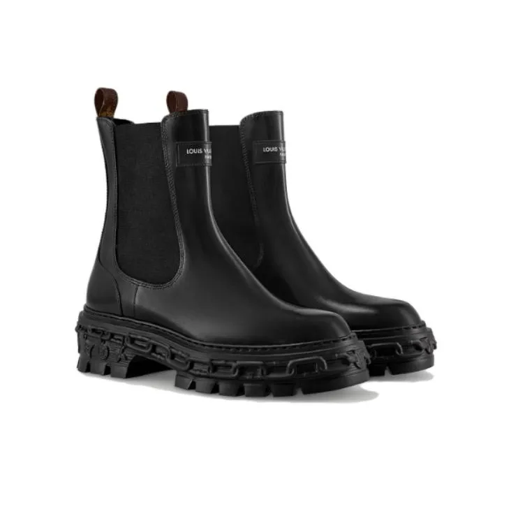 LOUIS VUITTON Record LV RECORD Short Chelsea Boots Women's Black-1