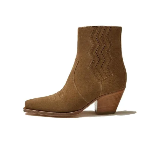 HERMES Ankle Boots 6.5cm Women's Khaki