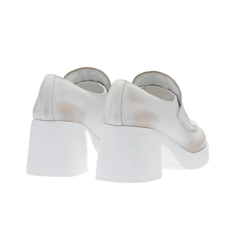 MIU MIU Penny Block Heel High Heels 7.5cm Women's White-4