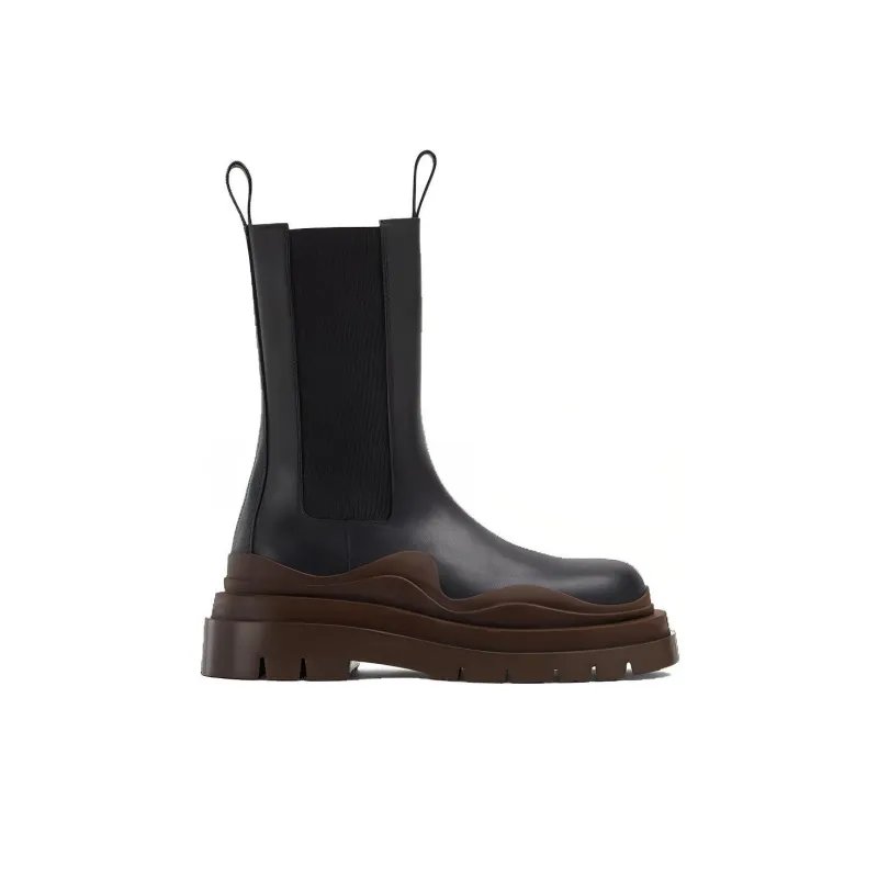 Bottega Veneta Tire Chelsea Boots Women's Black Brown-1