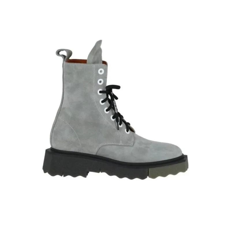 OFF-WHITE Spongesole Leather Ankle Boot Sand Black-1