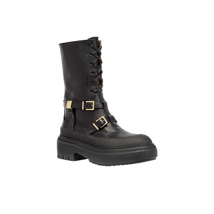 FENDI Delfina Lace Up Biker Boots Women's-2