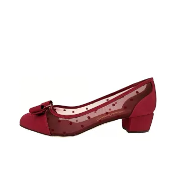 FERRAGAMO Chunky Heel High Heels 3cm Women's Red