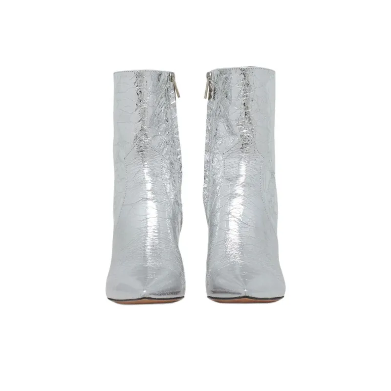 IRO Davy Ankle Boots 8cm Women's Silver-3