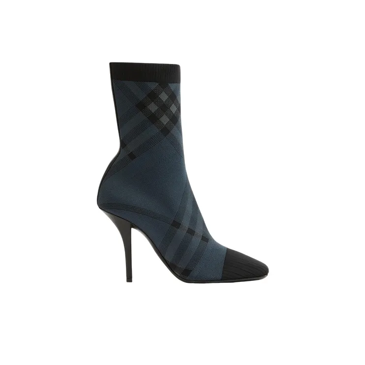 Burberry Ankle Boots 10cm Women's Blue Black-1
