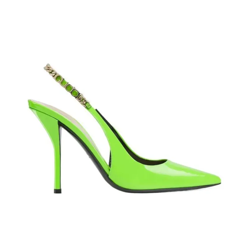 GUCCI 24 Spring And Summer Collection Signoria Collection Slim Heel High Heels 10cm Women's Green-1