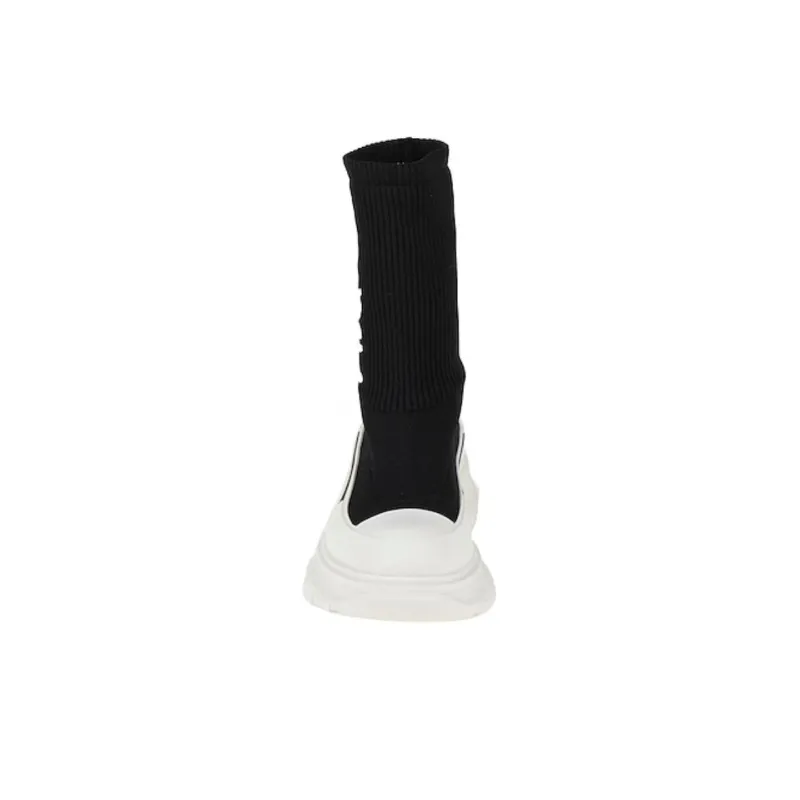 Alexander McQueen Tread Slick Boot Ribbed Black White Women's-3