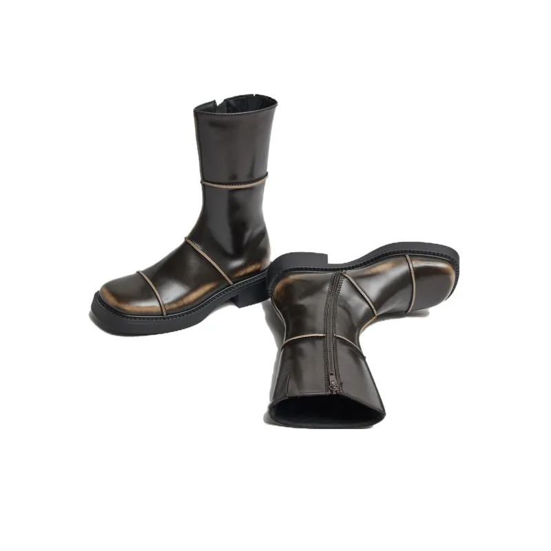 MIISTA Ankle Boots 4cm Women's Brown-3