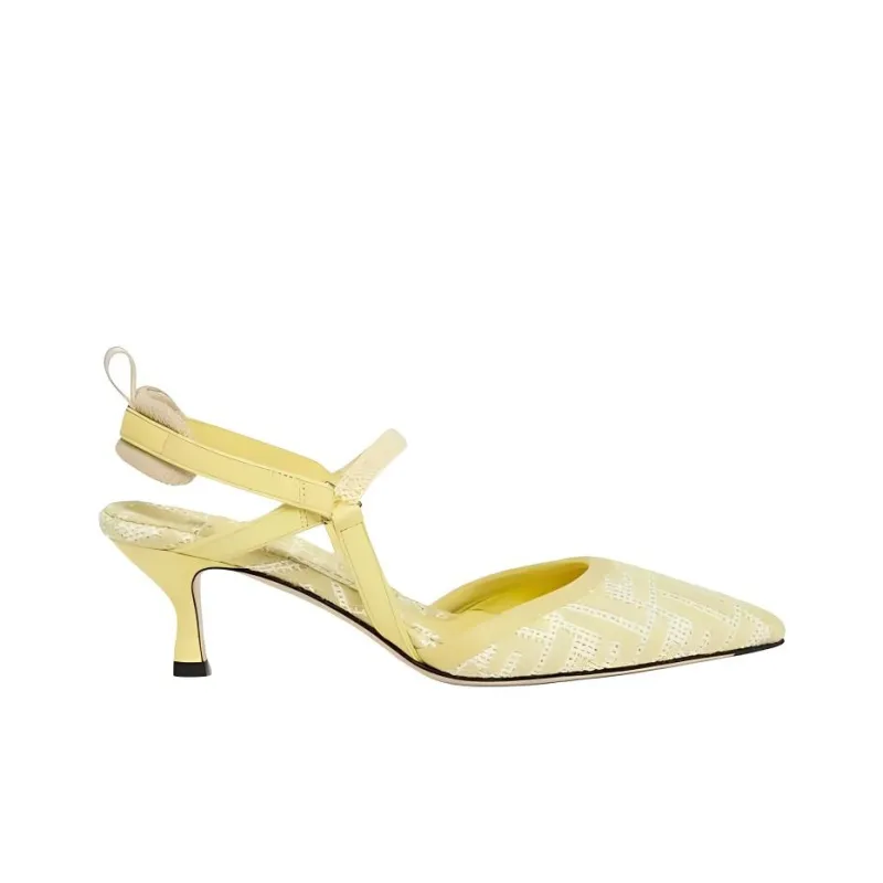 FENDI Colibrì Lite Slim Heel High Heels 5.5cm Women's Neon Yellow-1