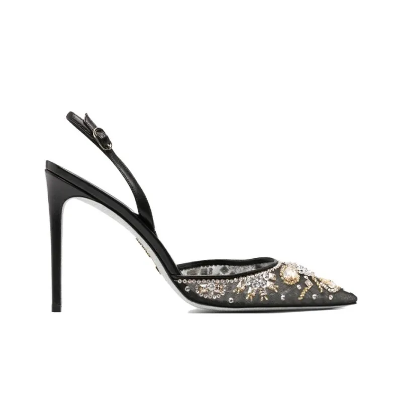 RENE CAOVILLA Slim Heel High Heels Women's Black-1