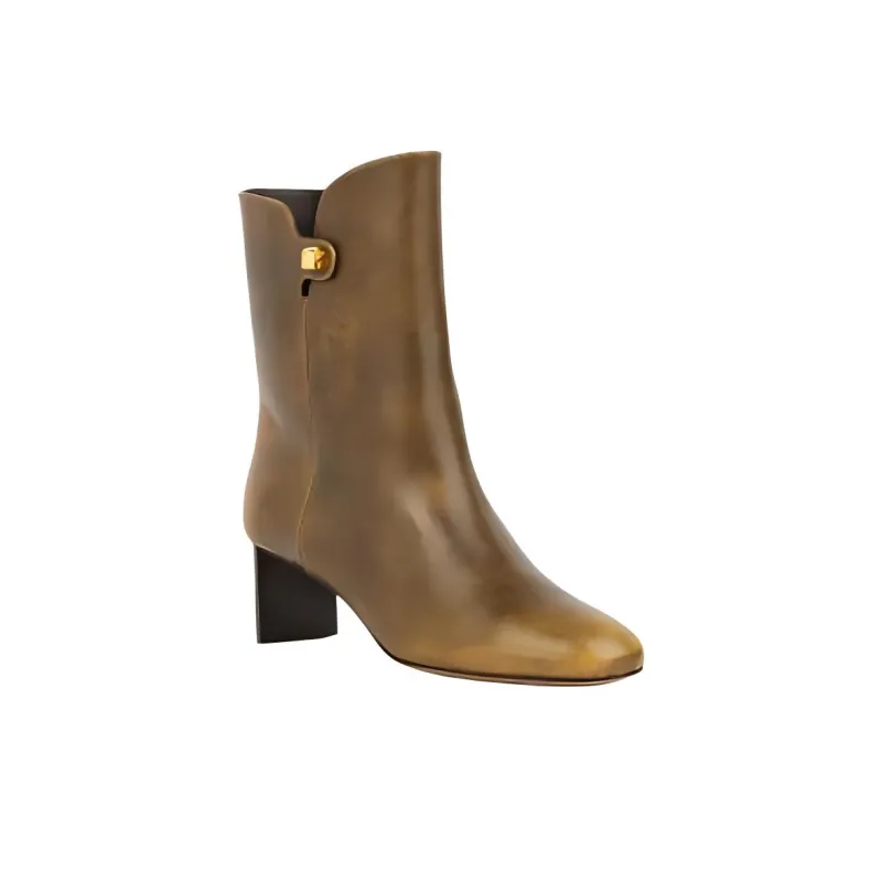 MAISON SKORPIOS Gaby Ankle Boots 5cm Women's Gold Brown-2
