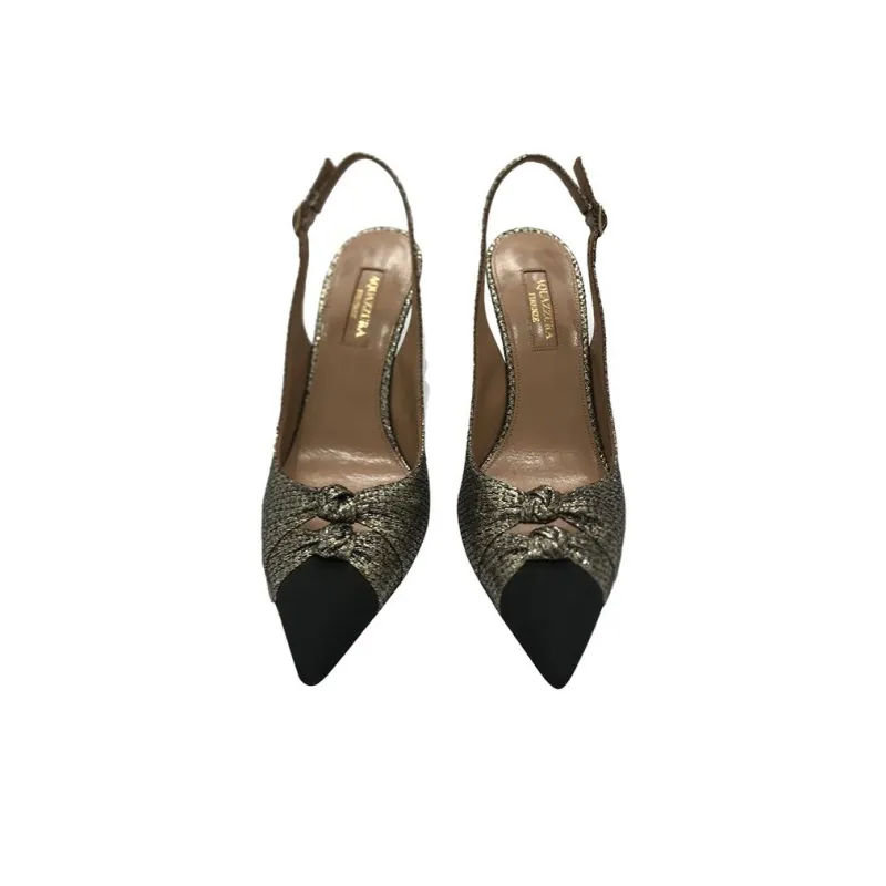 AQUAZZURA Slim Heel High Heels Women's Black Silver-2
